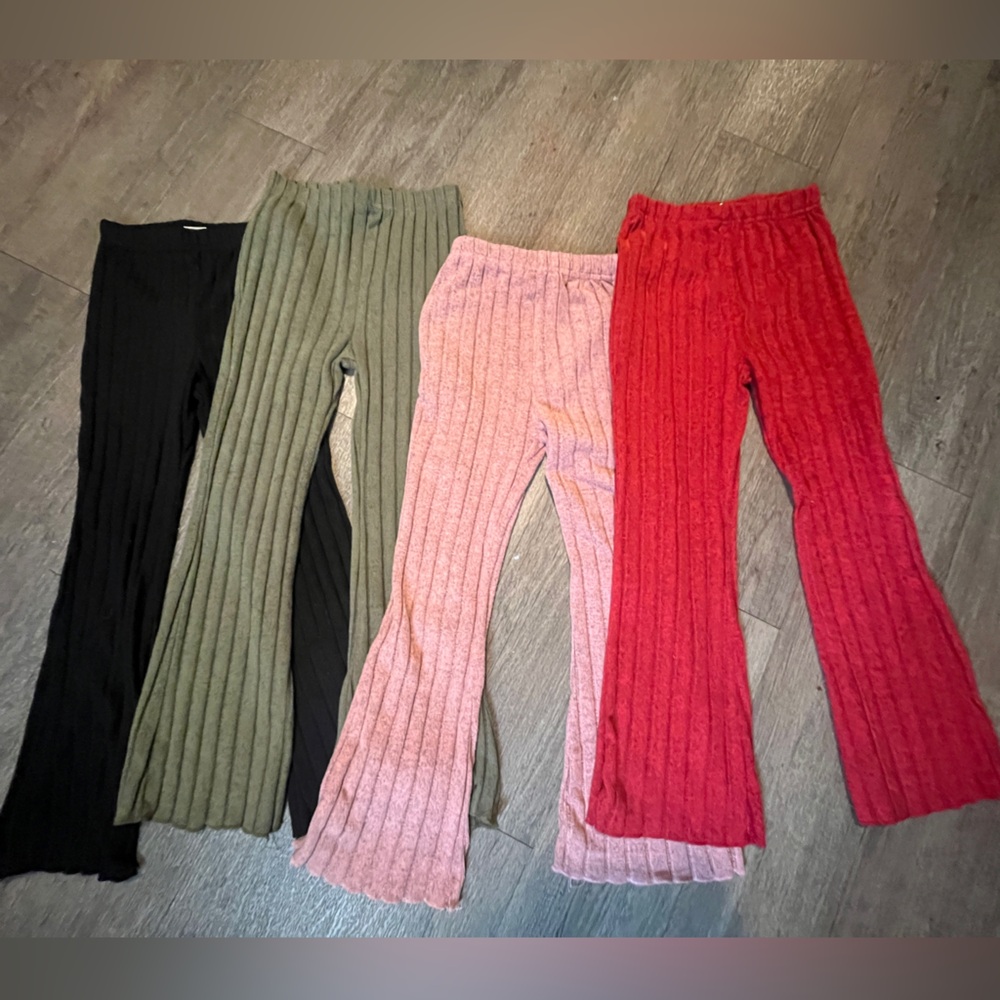 Girls fuzzy pants set of 4